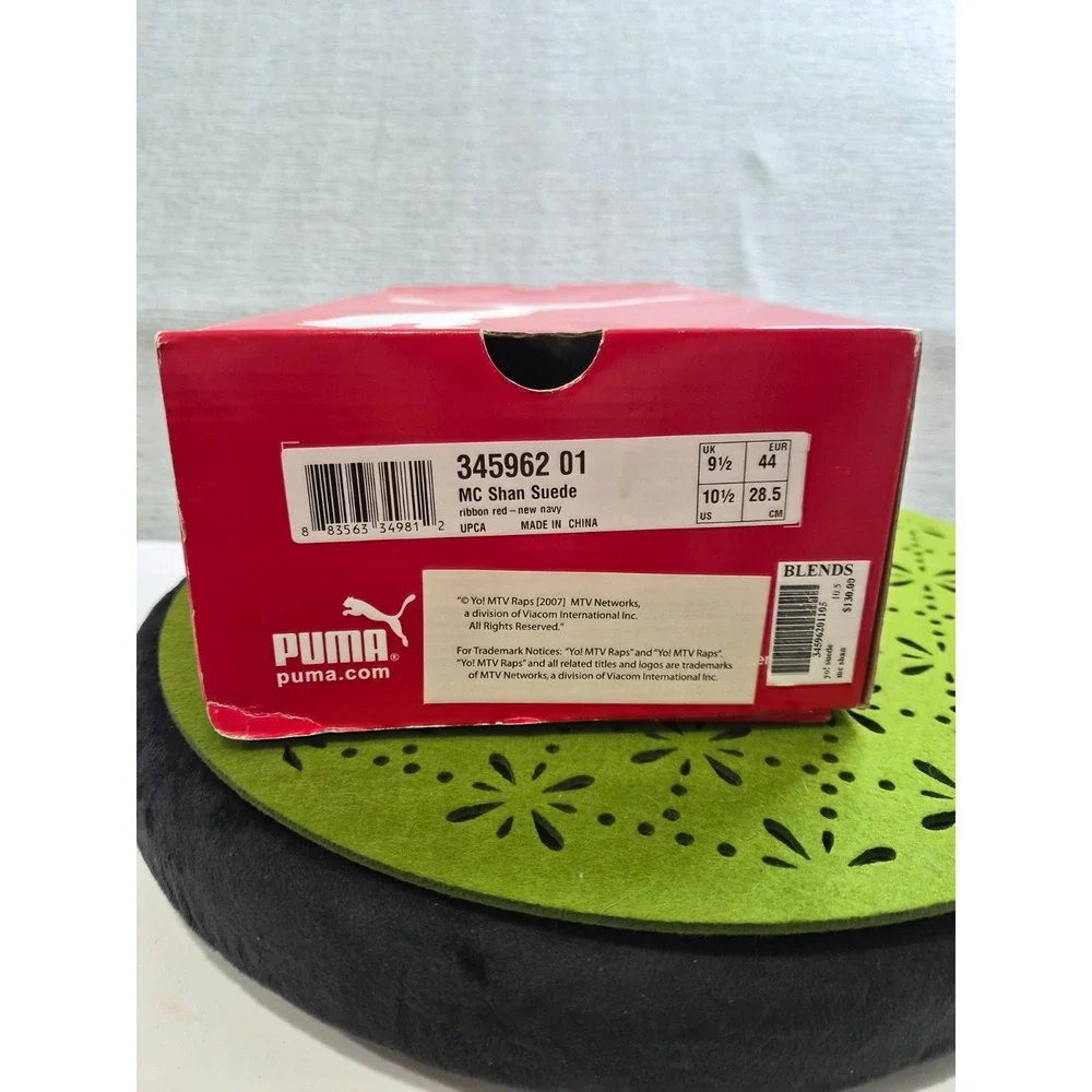 Puma MC Shan 345962-01 Mens US 10.5 Athletic Shoes Ribbon Red Navy Sneakers